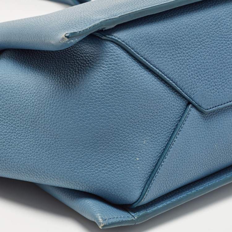 مملوكة مسبقًا Celine Blue Leather Small Tri-Fold Tote