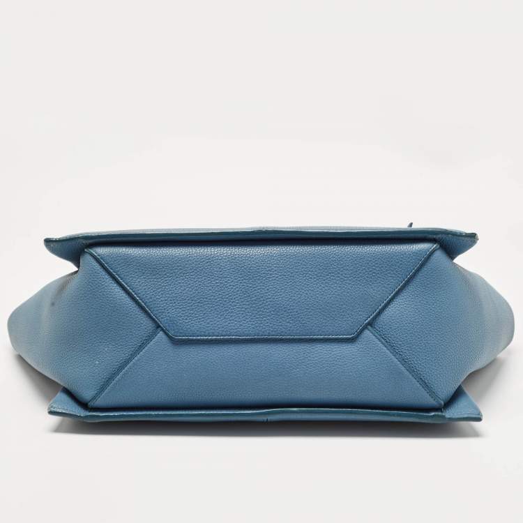 مملوكة مسبقًا Celine Blue Leather Small Tri-Fold Tote