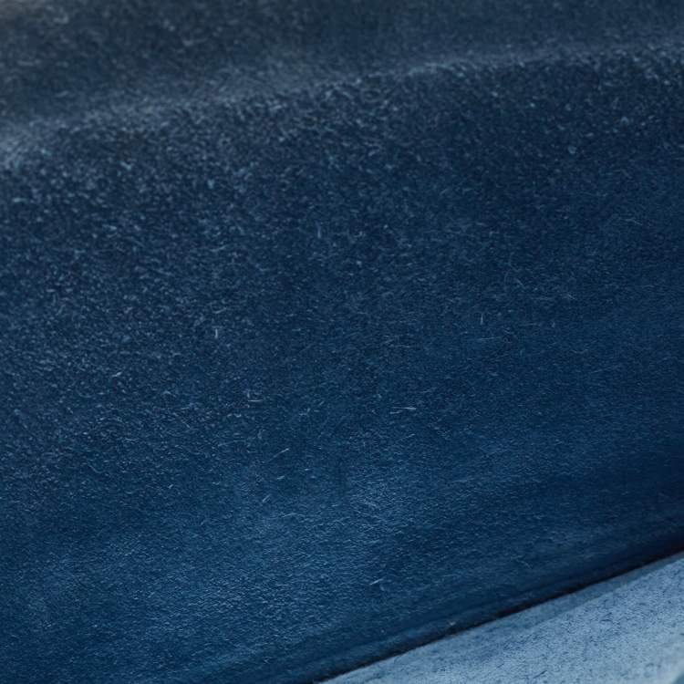 مملوكة مسبقًا Celine Blue Leather Small Tri-Fold Tote