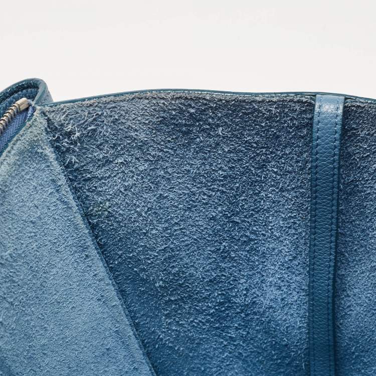 مملوكة مسبقًا Celine Blue Leather Small Tri-Fold Tote