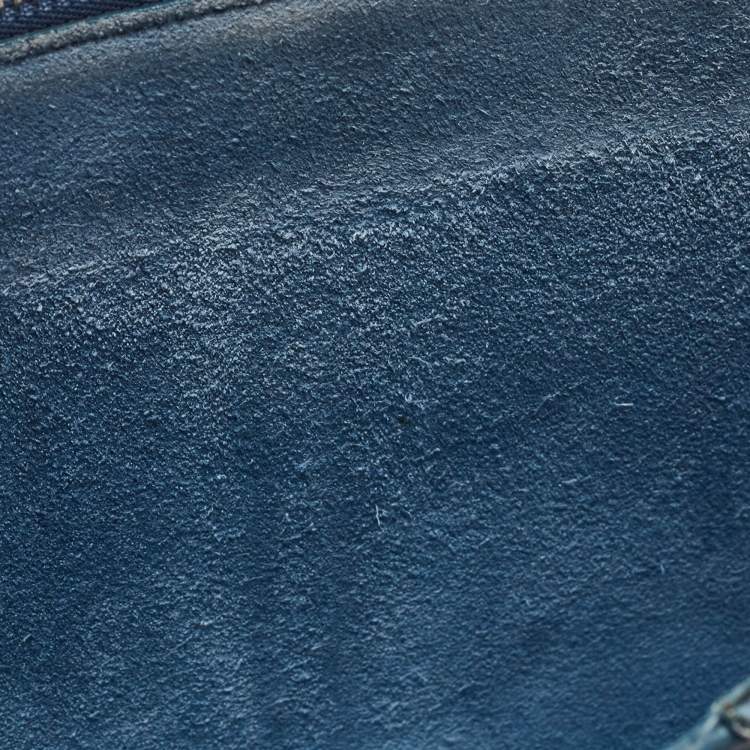 مملوكة مسبقًا Celine Blue Leather Small Tri-Fold Tote