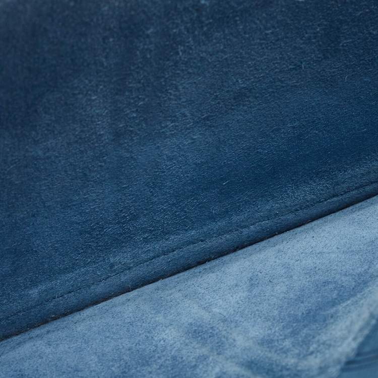 مملوكة مسبقًا Celine Blue Leather Small Tri-Fold Tote