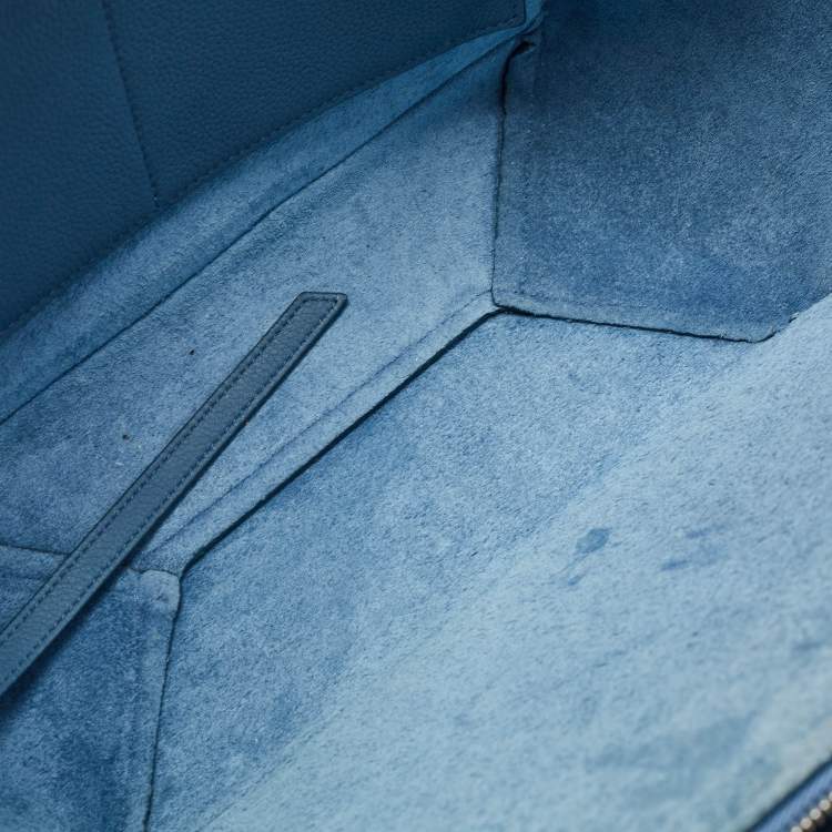 مملوكة مسبقًا Celine Blue Leather Small Tri-Fold Tote