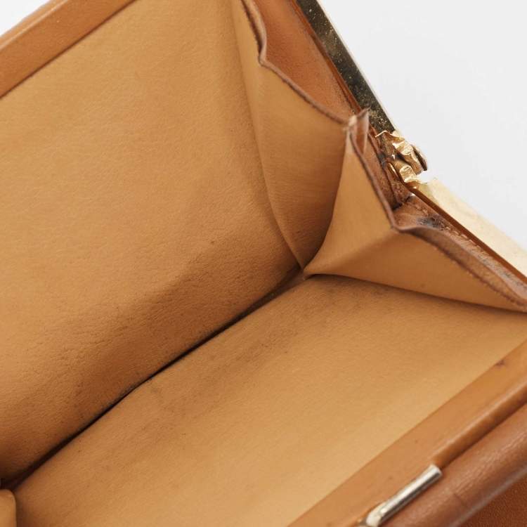 Pre Owned Celine Macadam Coated Canvas and Leather Triomphe Kisslock Wallet