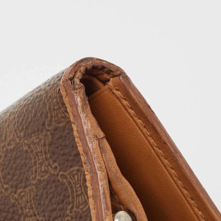 Pre Owned Celine Macadam Coated Canvas and Leather Triomphe Kisslock Wallet