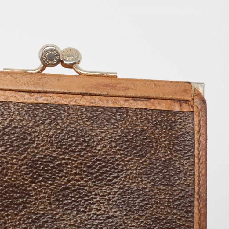 Pre Owned Celine Macadam Coated Canvas and Leather Triomphe Kisslock Wallet