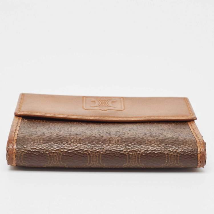 Pre Owned Celine Macadam Coated Canvas and Leather Triomphe Kisslock Wallet