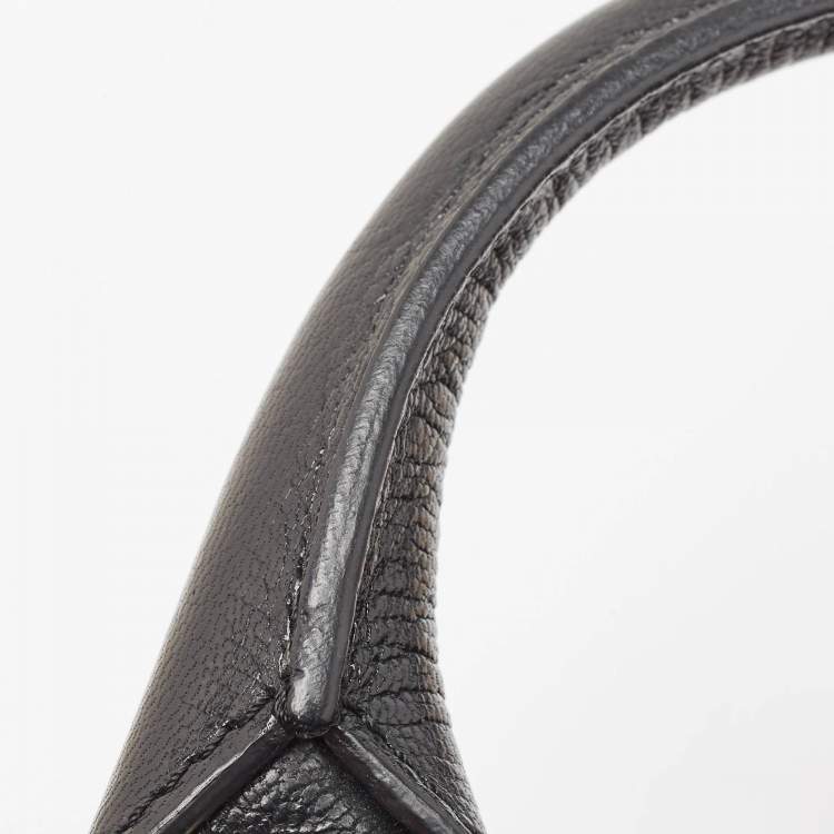 Pre Owned Celine Black/Brown Leopard Print Calf Hair and  Leather Boogie Satchel