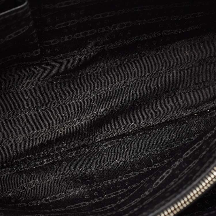 Pre Owned Celine Black/Brown Leopard Print Calf Hair and  Leather Boogie Satchel