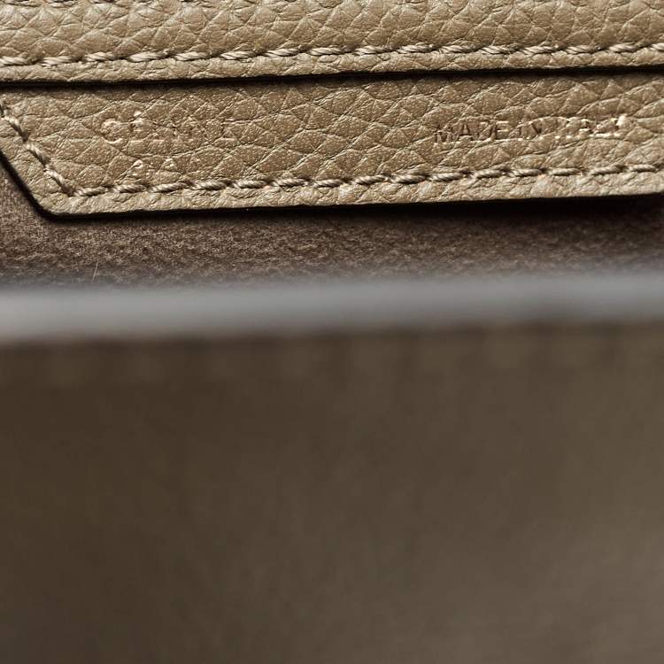 Pre Owned Celine Olive Green Leather Mini Luggage Tote