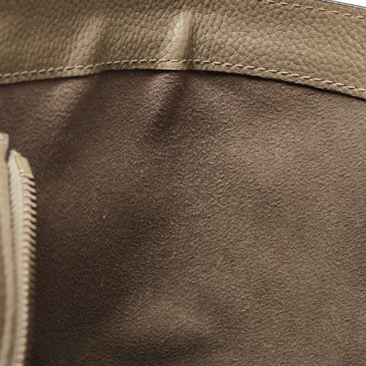 Pre Owned Celine Olive Green Leather Mini Luggage Tote