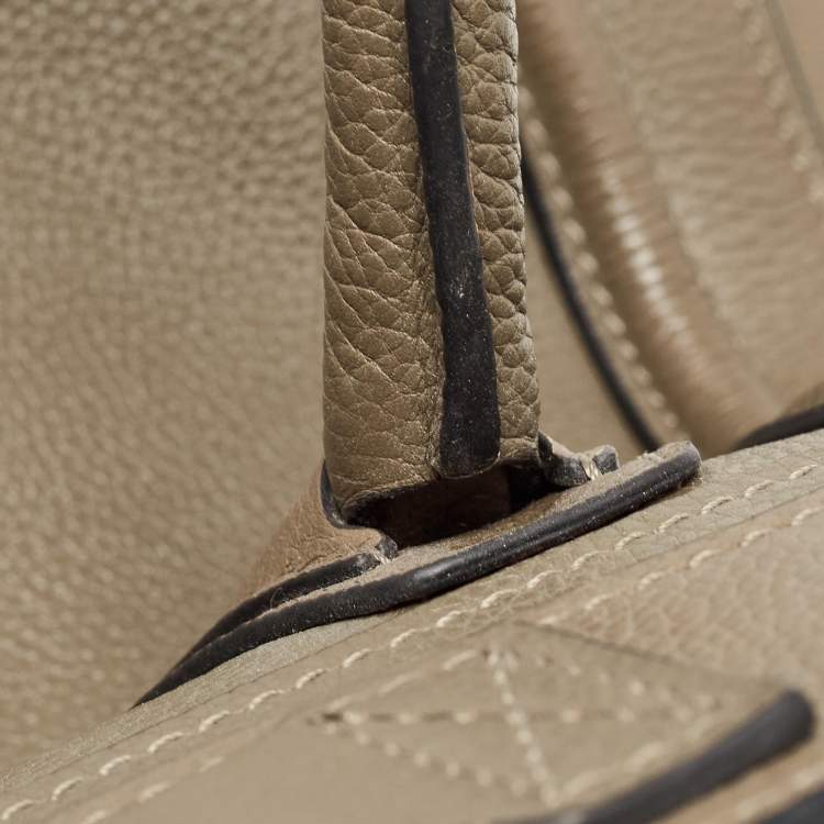 Pre Owned Celine Olive Green Leather Mini Luggage Tote