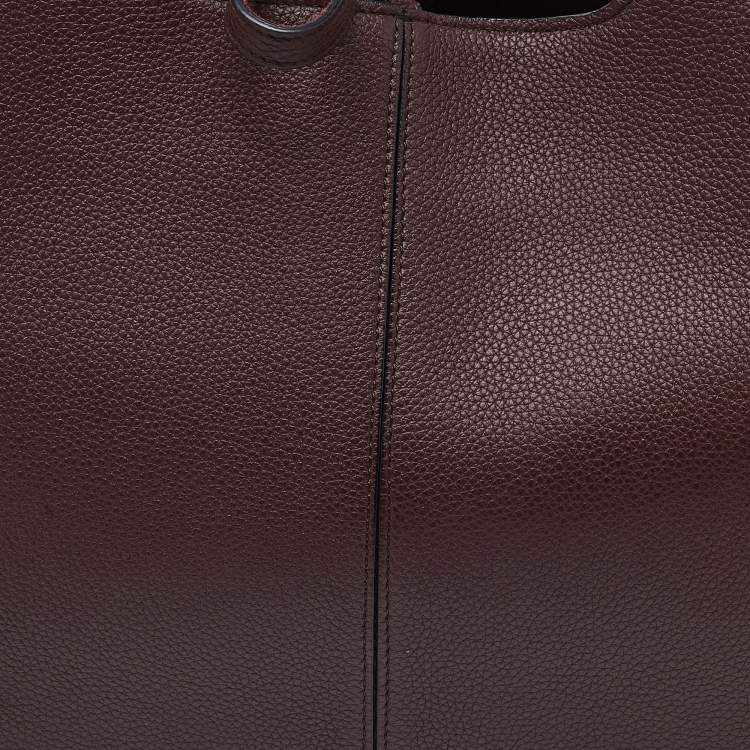 مملوكة مسبقًا Celine Burgundy Leather Small Tri-Fold Tote