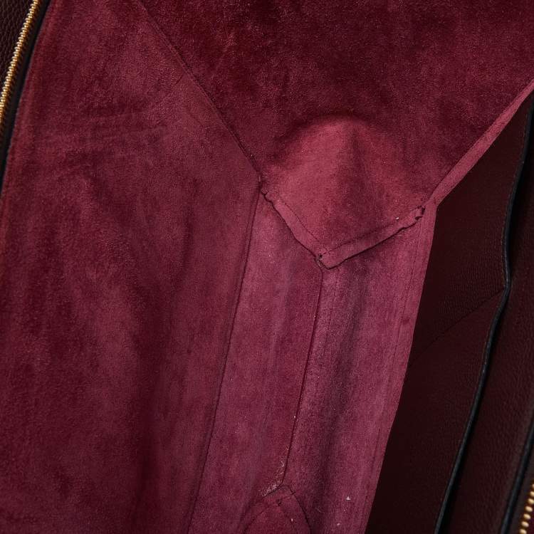 مملوكة مسبقًا Celine Burgundy Leather Small Tri-Fold Tote