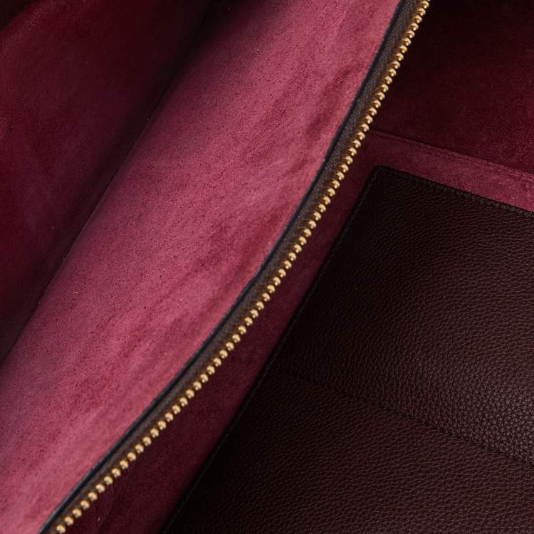 مملوكة مسبقًا Celine Burgundy Leather Small Tri-Fold Tote