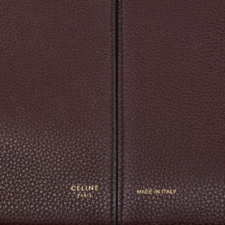 مملوكة مسبقًا Celine Burgundy Leather Small Tri-Fold Tote