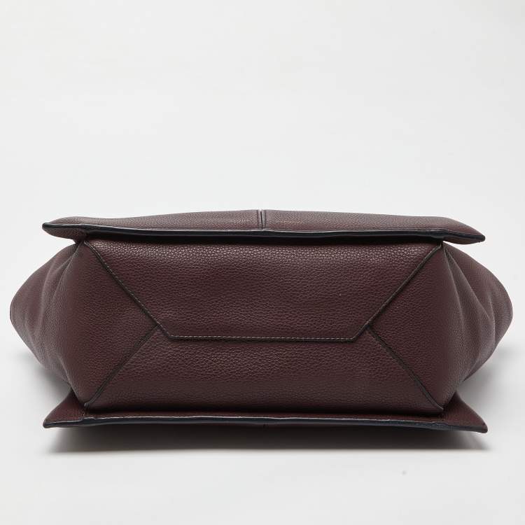 مملوكة مسبقًا Celine Burgundy Leather Small Tri-Fold Tote
