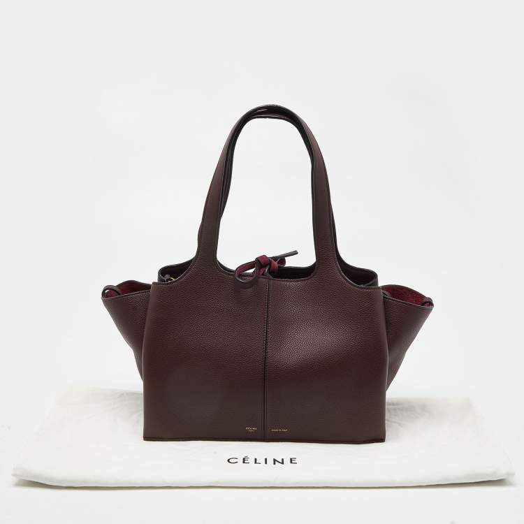 مملوكة مسبقًا Celine Burgundy Leather Small Tri-Fold Tote