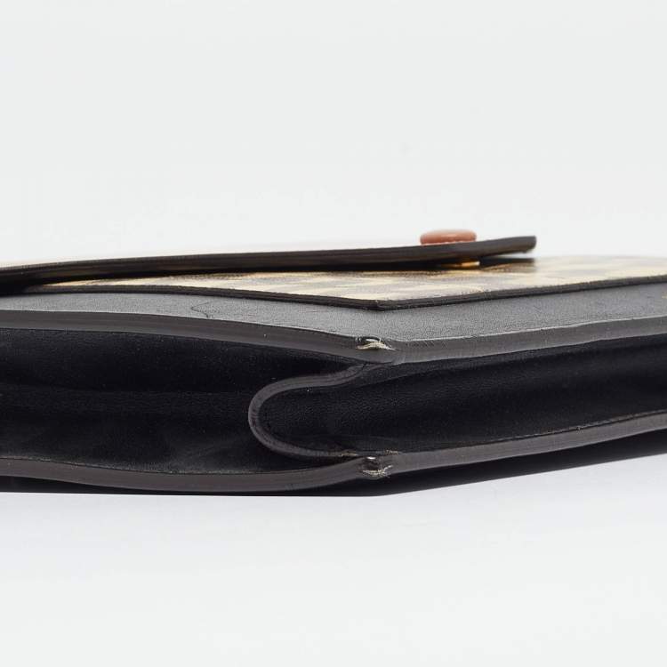 Pre Owned Celine Multicolor Leather and Karung Pocket Envelope Shoulder Bag