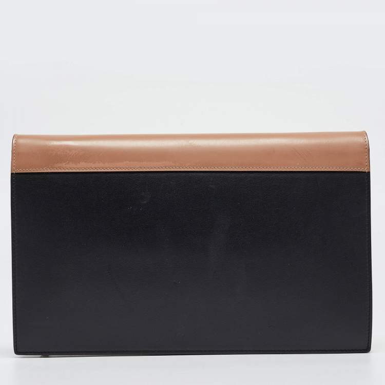 Pre Owned Celine Multicolor Leather and Karung Pocket Envelope Shoulder Bag