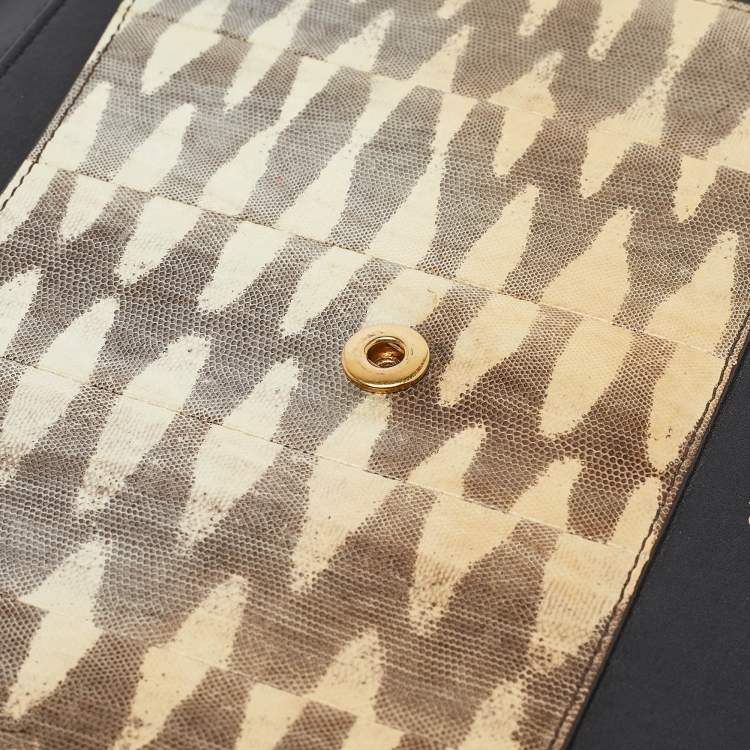 Pre Owned Celine Multicolor Leather and Karung Pocket Envelope Shoulder Bag