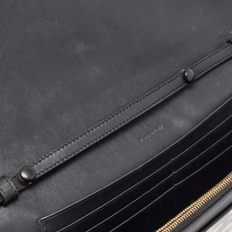 Pre Owned Celine Multicolor Leather and Karung Pocket Envelope Shoulder Bag