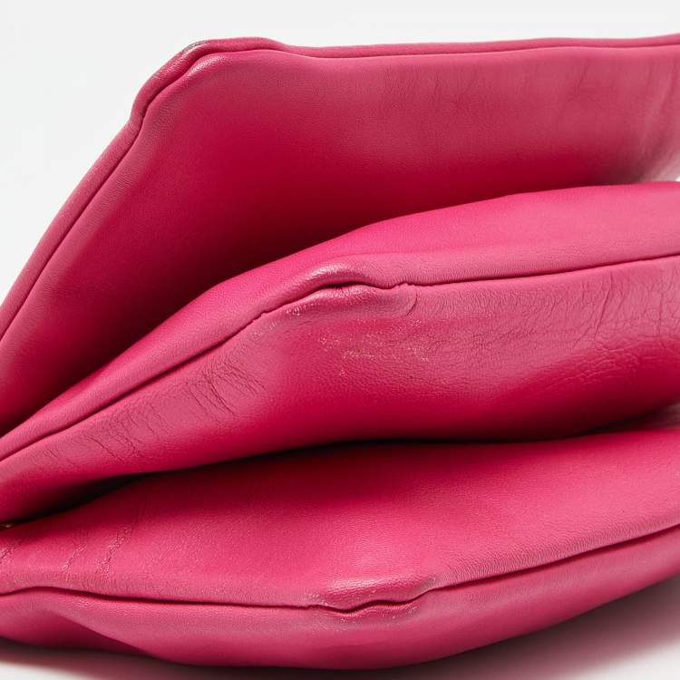 Pre Owned Celine Pink Leather Small Trio Crossbody Bag 