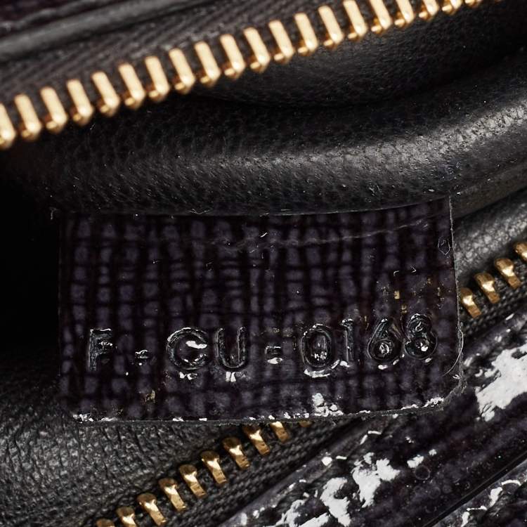 Pre Owned Celine Black Patent Leather and Suede Medium Trapeze Bag