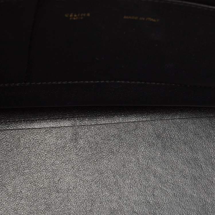 Pre Owned Celine Black Patent Leather and Suede Medium Trapeze Bag