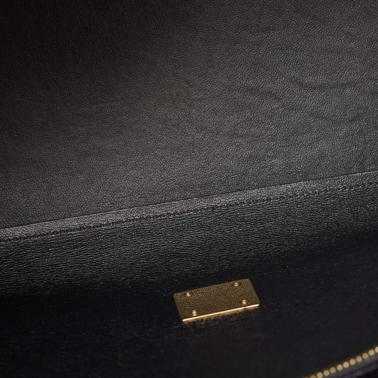 Pre Owned Celine Black Patent Leather and Suede Medium Trapeze Bag