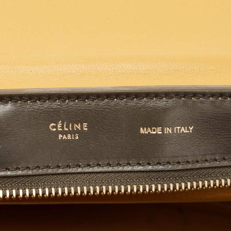 Pre Owned Celine Tricolor Leather and Suede Medium Trapeze Top Handle Bag