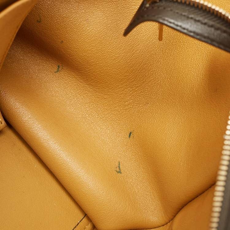 Pre Owned Celine Tricolor Leather and Suede Medium Trapeze Top Handle Bag