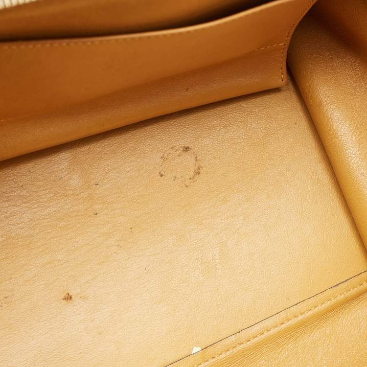 Pre Owned Celine Tricolor Leather and Suede Medium Trapeze Top Handle Bag