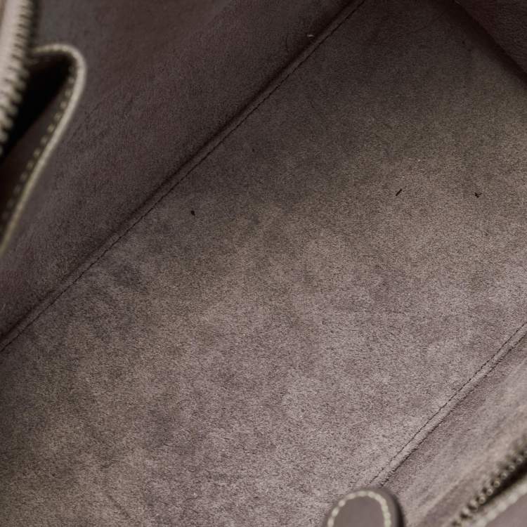 Pre Owned Celine Beige Leather Micro Luggage Tote