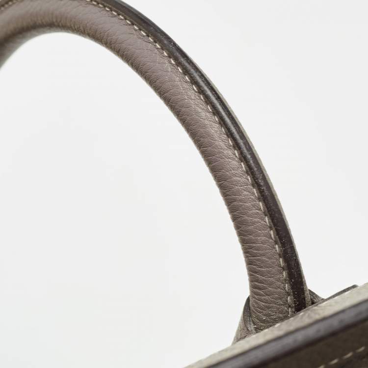 Pre Owned Celine Beige Leather Micro Luggage Tote