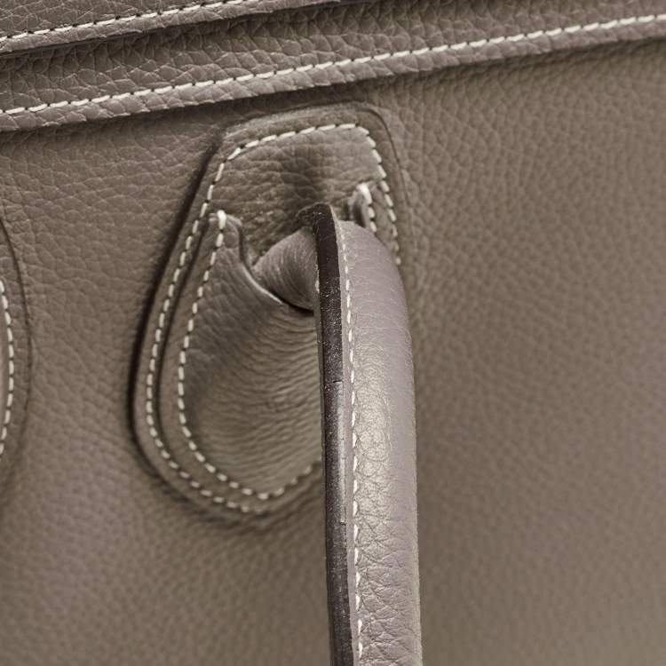 Pre Owned Celine Beige Leather Micro Luggage Tote