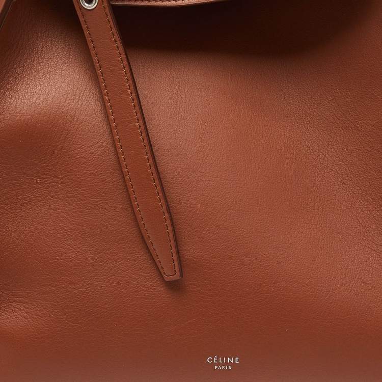 Pre Owned Celine Brown Leather Small Big Bucket Bag
