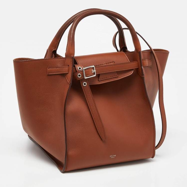 Pre Owned Celine Brown Leather Small Big Bucket Bag