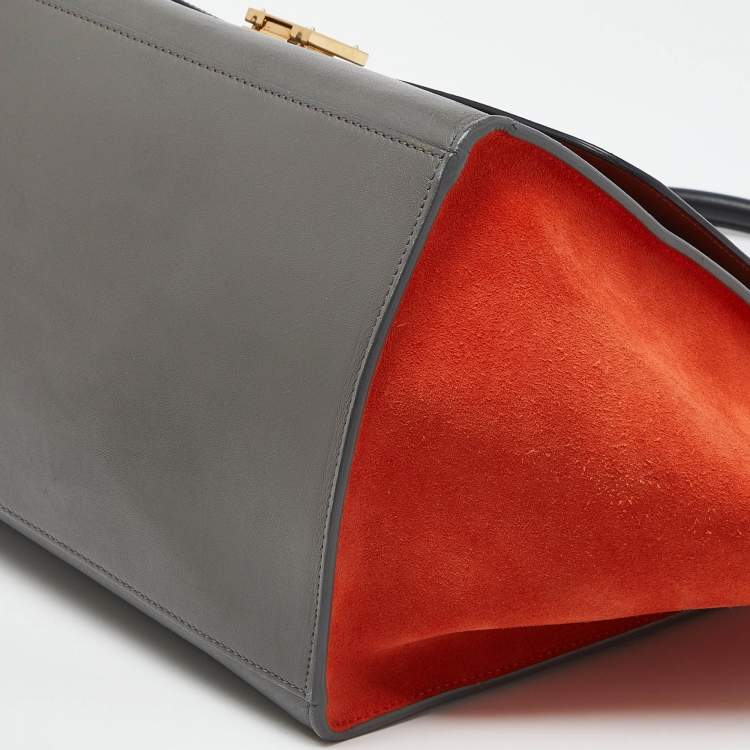 Pre Owned Celine Tricolor Leather and Suede Large Trapeze Bag