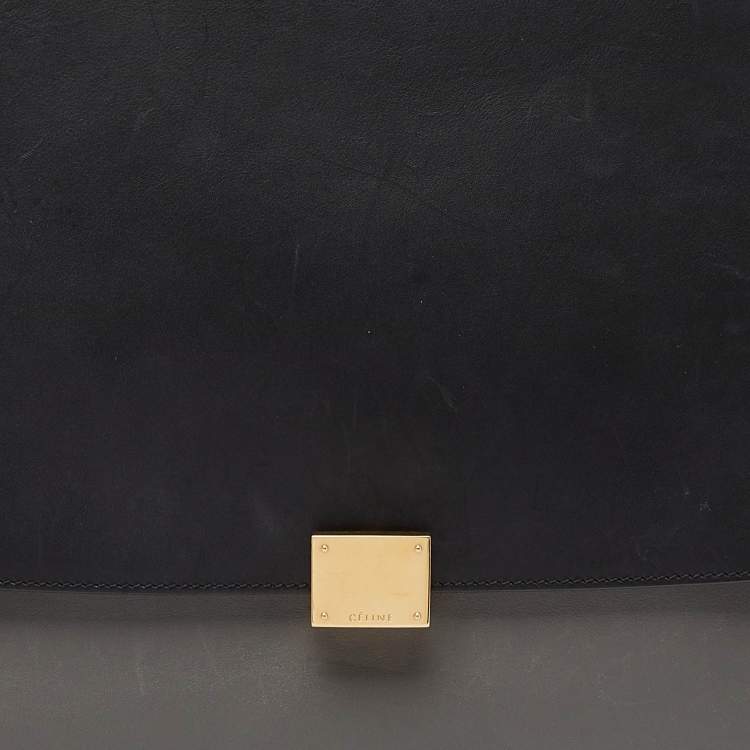 Pre Owned Celine Tricolor Leather and Suede Large Trapeze Bag