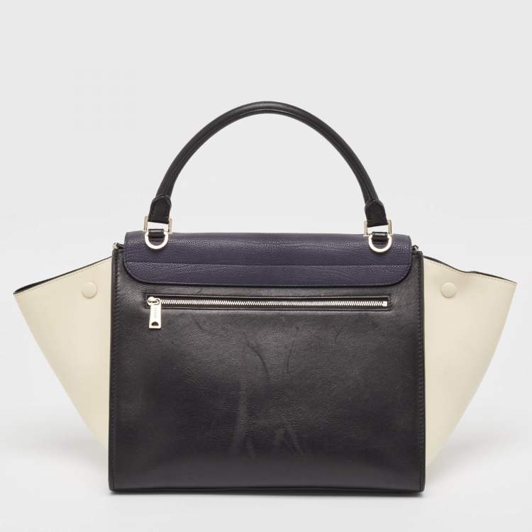 Pre Owned Celine Tricolor Leather Medium Trapeze Bag