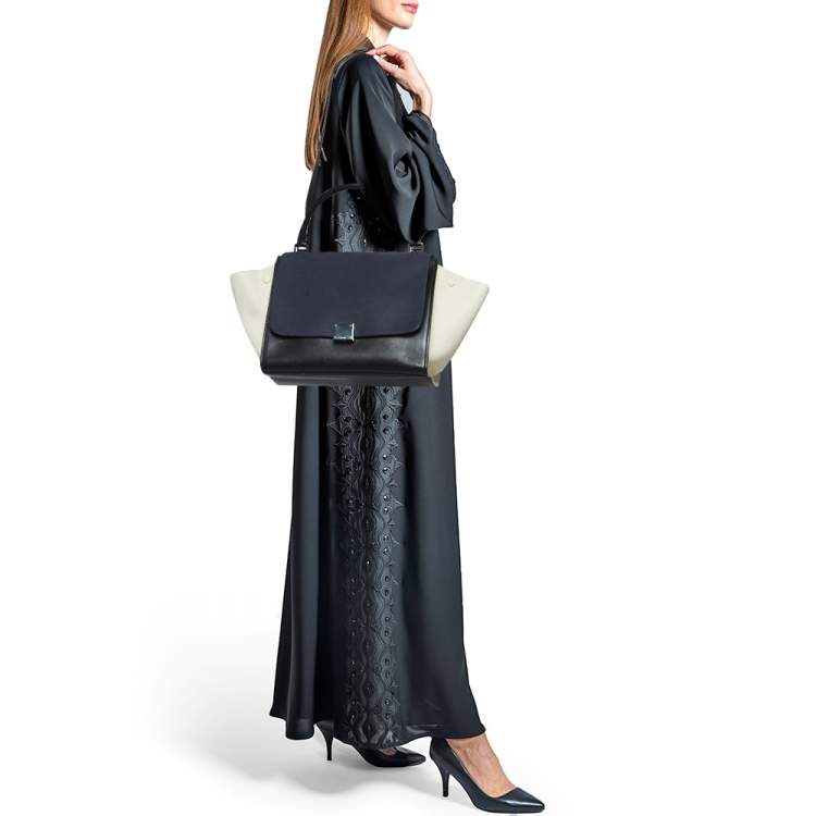 Pre Owned Celine Tricolor Leather Medium Trapeze Bag