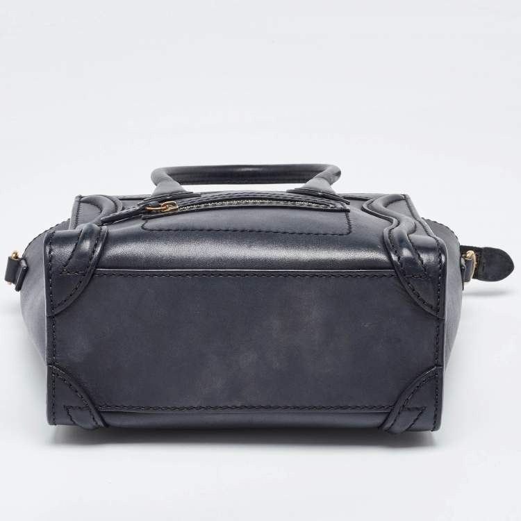 Pre Owned Celine Black Leather Nano Luggage Tote
