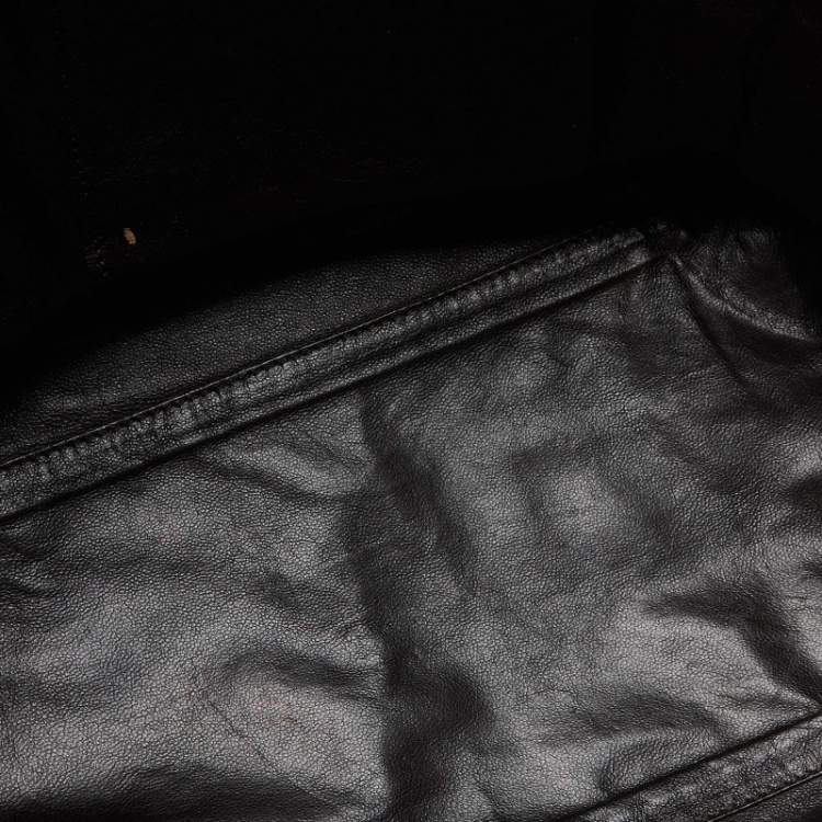 Pre Owned Celine Brown Leopard Print Calfhair and Leather Mini Luggage Tote