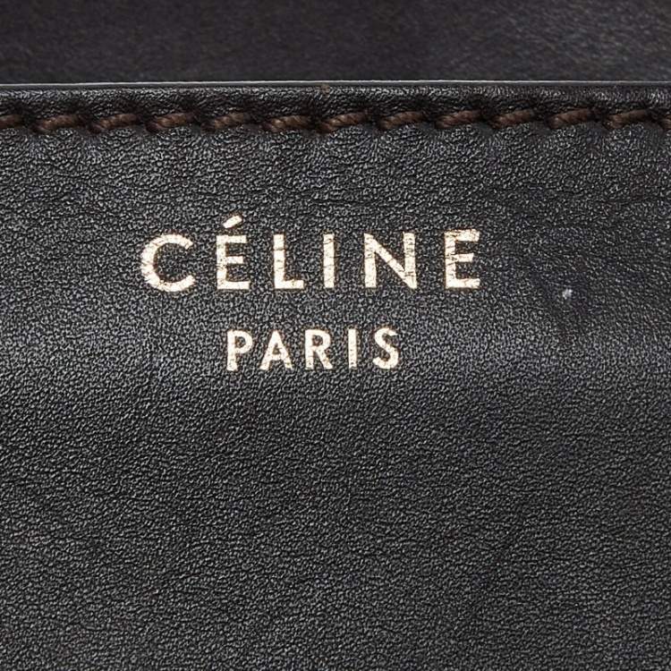 Pre Owned Celine Brown Leopard Print Calfhair and Leather Mini Luggage Tote