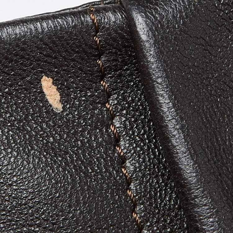 Pre Owned Celine Brown Leopard Print Calfhair and Leather Mini Luggage Tote