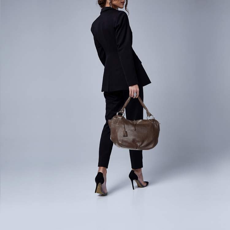 Pre Owned Celine Dark Brown Leather Bittersweet Hobo