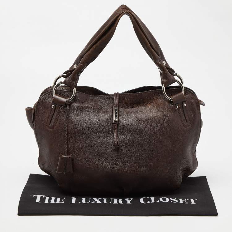 Pre Owned Celine Dark Brown Leather Bittersweet Hobo