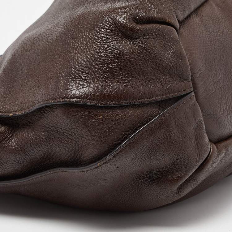 Pre Owned Celine Dark Brown Leather Bittersweet Hobo