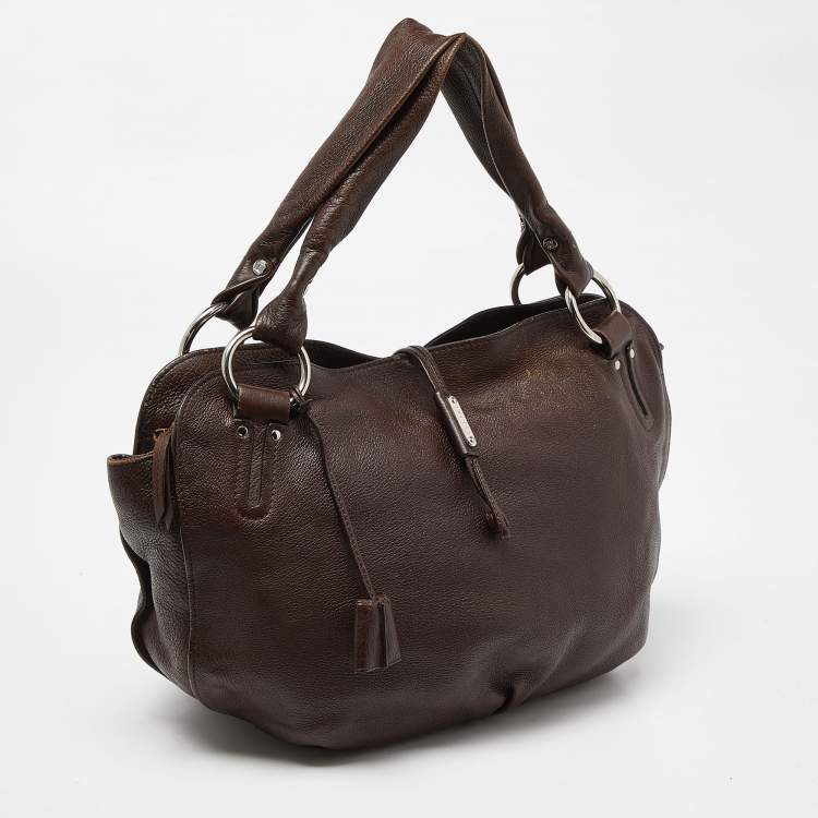 Pre Owned Celine Dark Brown Leather Bittersweet Hobo